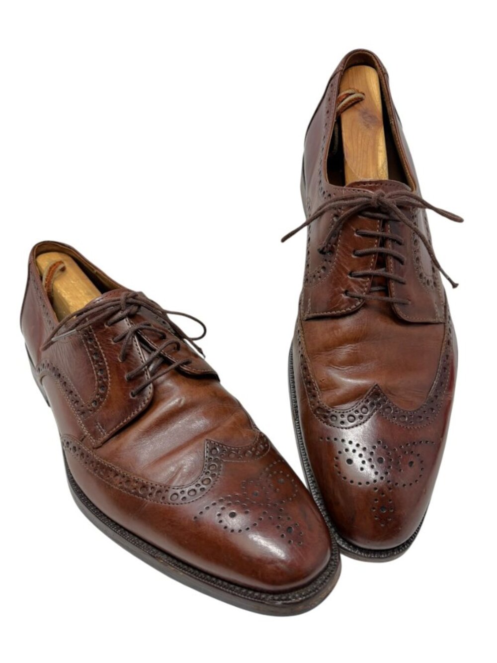 Lloyd Lucien Brown Calfskin Leather Wingtip Dress Oxfords